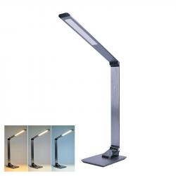 Solight LED stolní lampička stmívatelná, 10W, indukční nabíjení, změna chromatičnosti, hliník, šedá